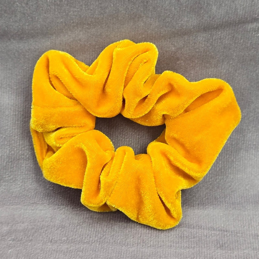 Yellow Gold Velvet Velour Hair Tie‎ Accessories Scrunchie Handmade SB21